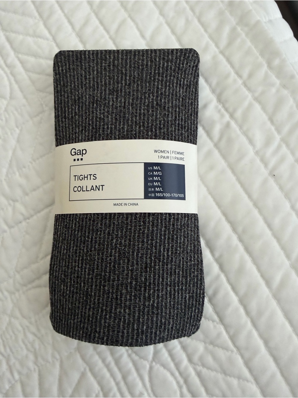 GAP Women's Ribbed Tights - Dark Charcoal